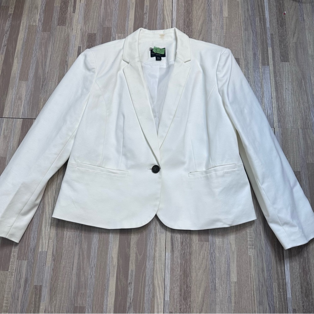 Worthington Classic White One-Button Blazer Size Petite XL